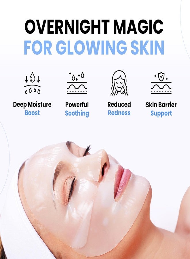 BLOOMORA Hyaluronic Acid & Collagen Face Mask Overnight, Hydrogel Hydrating Facial Mask, Moisturizing & Tightening Low Molecular Solution, Collagen Skincare, Face Care & Self Care for Women 34g*4ea - Image 2